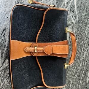 Vintage Dooney & Bourke All Weather Pebbled Leather Briefcase Messenger Bag
